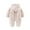 Beige, variant on Girls Winter Bunny Jumpsuit Sherpa Warm Hooded Romper, Sizes 6-12M