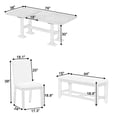thumbnail image 2 of Harper & Bright Designs Farmhouse Expandable Dining Table Set, 6 Pieces Wood Kitchen Table Set with Removable Leaf and Upholstered Dining Chair and Bench, Brown+Ivory, 2 of 19