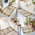 thumbnail image 4 of Entryway Rug 2'x3', Vintage Sunflowers Kitchen Runner Rugs Non-Slip Carpet Mats, Spring Summer Retro Bees Yellow Floral Bedside Rugs Runners Washable Floor Carpet for Bathroom Laundry Room, 4 of 8