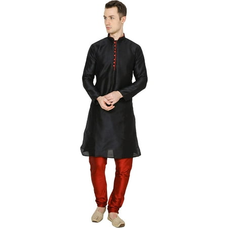 

Royal Kurta Mens Silk Blend Kurta Pyjama Set (36 Black)