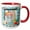 Red/White, variant on 3drose, Cupcake Eggs and Cooking Fun Frame with Pretty Watering Can with Flowers and Lemon, 11oz Two-tone Black Mug