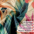 thumbnail image 4 of Tropical Colorful Palm Leaf Shower Curtain, Tropical Floral Leaves Hawaiian Botanical Jungle Plant Bathroom Curtain, Waterproof Cloth Fabric Bath Curtain Accessories with Hooks, 69X70IN, 4 of 4