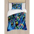 thumbnail image 3 of 70s Party Duvet Cover Set Queen Size, Colorful and Funky Vibrant Disco Balls in Abstract Night Club Dancing Theme Art, Decorative 3 Piece Bedding Set with 2 Pillow Shams, Multicolor, by Ambesonne, 3 of 3