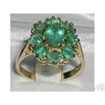 thumbnail image 2 of LBG 14k Yellow Gold Natural Emerald Womens Cluster Ring - Size 10.75, 2 of 4