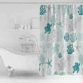 thumbnail image 2 of Nautical Coral Teal Sea Turtle Shower Curtain for Bathroom, Summer Ocean Beach Shell Waterproof Shower Curtains Washable Quick Dry with Hooks Bathtub Curtains 60x72 IN, 2 of 7