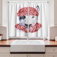 thumbnail image 2 of Ambesonne Dog Print Kitchen Curtains, Bull Terrier Dog Portrait, 55"x45", Pale Ruby Pale Ceil Blue, 2 of 3