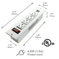 thumbnail image 2 of Power Bar with USB Recessed Mounted Power Strip with 4 Outlets 2 USB Ports for Desk Cabinet, 2 of 5