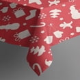 thumbnail image 3 of Red Christmas Pattern Rectangle Tablecloth 60"x84",Waterproof Polyester Rectangle Table Cloth, Wipeable Spillproof Polyester Tablecloth for Dining, Camping, Indoor and Outdoor, 3 of 5
