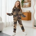 thumbnail image 3 of Uorisanigo Kids Girls Boys Sweatsuit Set - 2 Piece Oversized Dead Branch Leaf Print Hoodie Sweatshirt + Cargo Jogger Pants Kids Youth Activewear Set Fall Winter Clothing, 3 of 7