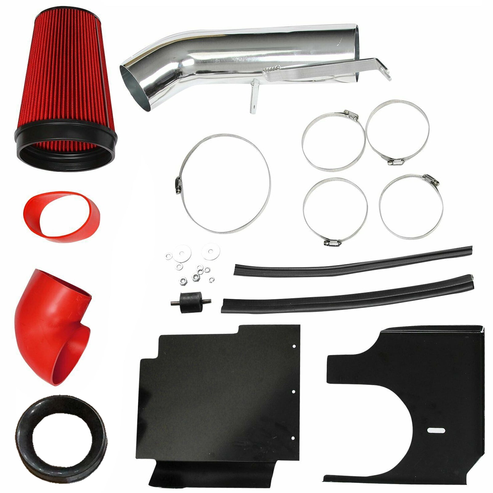 4" Cold Air Intake Kit Heat Shield for 1999-06 GMC Sierra 1500/2500/3500 RED
