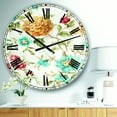 thumbnail image 2 of DesignArt Golden Flowers Large Wall Clock, 2 of 2