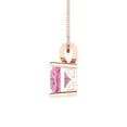thumbnail image 3 of 1.5 cctw Simulated Pink Diamond Rose Gold Plated Pendant with 18" Box Chain (6.5mm, Princess Cut), 3 of 6