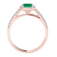 thumbnail image 3 of Aonejewelry 0.75 Ct. Ttw Stylish Look Diamond and Emerald Shape Emerald Ring In 10k Rose Gold, 3 of 4