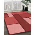 thumbnail image 3 of Ahgly Company Machine Washable Indoor Square Transitional Red Area Rugs, 6' Square, 3 of 7