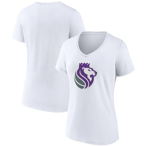 Women's White Sacramento Kings Alternate Logo V-Neck T-Shirt