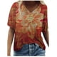thumbnail image 2 of Pntutb - Camiseta de manga corta suelta con cuello en V y estampado informal para mujer Pntutb Pntutb-1161, 2 of 4