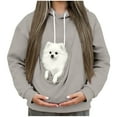 thumbnail image 4 of Oksale Womens Pet Pouch Hoodies with Kangaroo Pocket Casual Long Sleeve Winter Warm Sweatshirts Comfortable Tops for Outside Gray S, 4 of 7