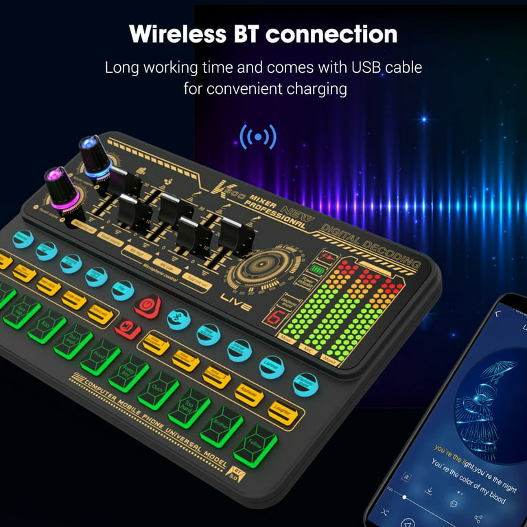 Acheter SK500 Portable carte son en direct dispositif de changeur de voix  Kit de mixage Audio avec micro support de micro écouteur