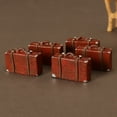 thumbnail image 4 of COMPUKAS Brown Resin Dollhouse Suitcase Set 6pcs Miniature Photo Props for Doll Accessories, 4 of 8