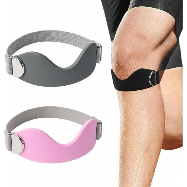 Genuvamed Bande de Soulagement Actif/ Bande de Rotule Soutien de Stabilité pour Femmes Hommes / Sangle de Genou Réglable en silicone pour Rotule, Design en silicone pour Tendinite Sports & Modes de Vie Actifs