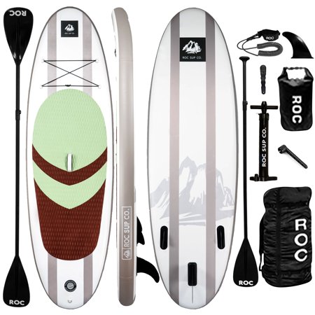Roc Inflatable Stand Up Paddle Board with Premium sup Accessories & Backpack, Non-Slip Deck, Waterproof Bag, Leash, Paddle and Hand Pump