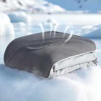 Cold Blankets for Sleeping - Lightweight Summer Blanket Queen Size for Bed, Cooling Ice Breathable Double-Sided Bedding Essentials for Hot Sleepers as Gifts, Grey, 90x90 Inches