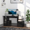 thumbnail image 2 of Wood Computer Desk Laptop Table Workstation W/ Storage Drawer Shelf Black, 2 of 10