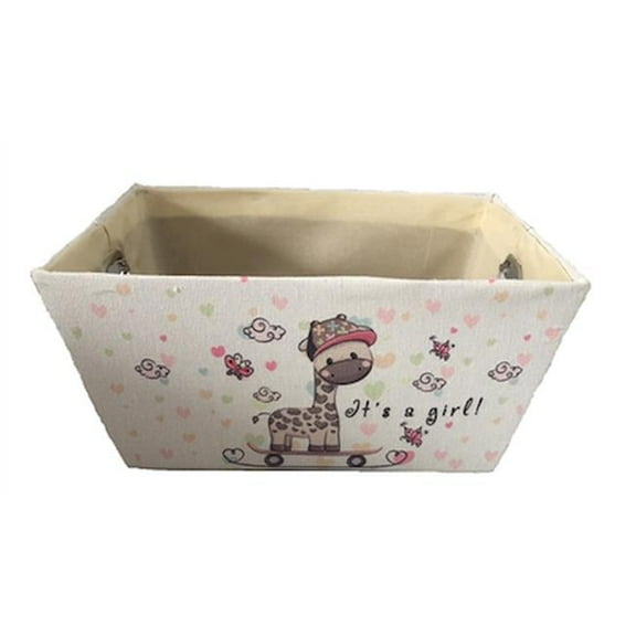 Rectangular Its A Girl with Giraffe & A Matching Fabric Liner Basket