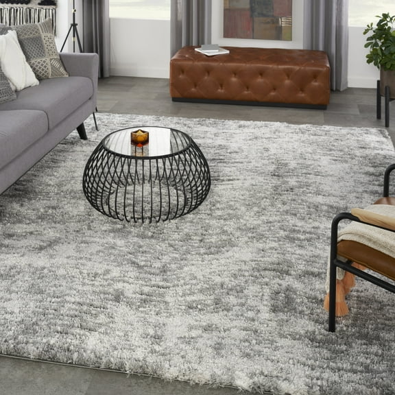Nourison Luxurious Shag Modern Charcoal Grey 7'10" x 9'10" Area Rug (8x10)