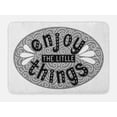thumbnail image 1 of Enjoy the Little Things Bath Mat, Greyscale Expression Lettering with Swirls and Teardrops, Plush Bathroom Decor Mat with Non Slip Backing, 29.5" X 17.5", Grey Black and White, by Ambesonne, 1 of 2