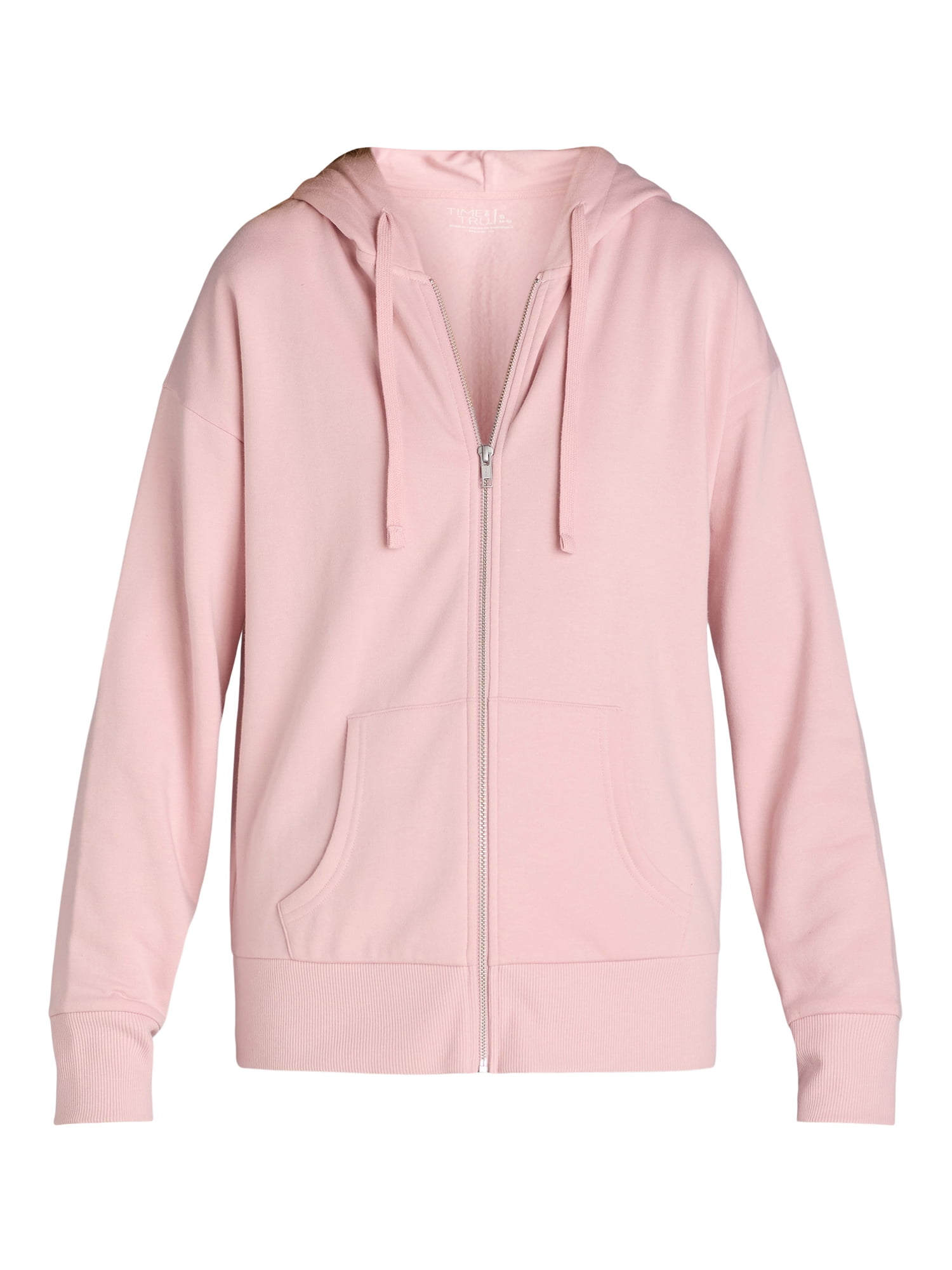 Time and Tru Women's and Women's Plus Zip Up Fleece Jacket with Hood, Sizes XS-4X