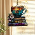 thumbnail image 5 of Book Lovers Ornament Acrylic Reading Book Coffee Cup Ornaments Love Bookish Decor Librarian Gifts for Christmas Holiday New Year Party Xmas Tree Decorations Hanging, 5 of 9