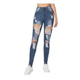 thumbnail image 1 of Ruimatai Jeans Évasés Mode pour Femmes Couleur Unie Bleu Trou, 1 of 7