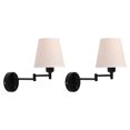 thumbnail image 4 of Luz De Pared Con Brazo Oscilante, Luces De Pared Modernas Con Pantalla De Lino, Instalación Enchufable O Montada, Enchufe E27 Para Dormitorio, Sala De Estar, Oficina 2 Piezas Cateissary HA026948-02, 4 of 7