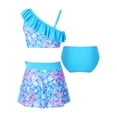thumbnail image 2 of CHICTRY Kids Girls 3Pcs Floral Print Swimsuit Swimming Tops with Skirt Briefs Bathing Suit Beachwear, 2 of 7