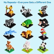Fun Little Toys 12 Pack Mini Animal Building Blocks, Individually Boxed No Duplicate Zoo Brick Toys, Perfect Party Favors Classroom Prizes Goodie Bag Birthday Gifts for Kids Ages 6-12