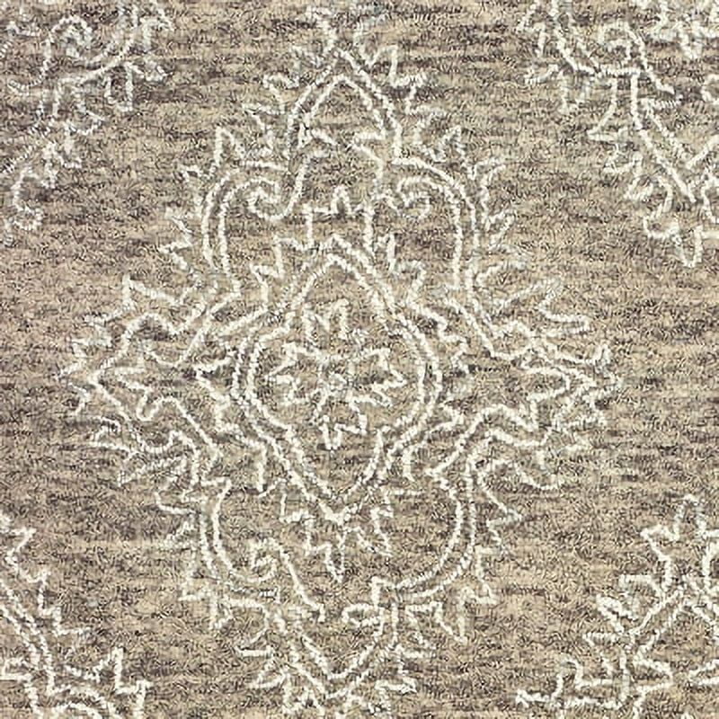Ox Bay Karma Beige Khaki 9 ft. x 12 ft. Large Tufted Wool Area Rug