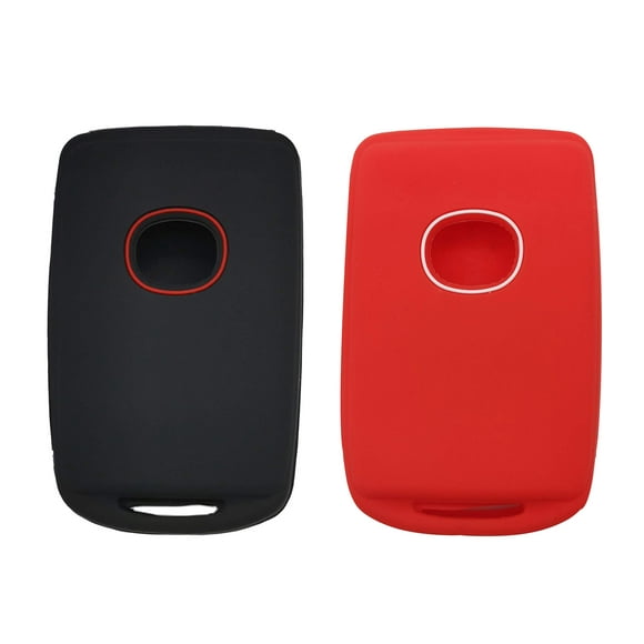 2Pcs Smart Key Fob Cover Case Protector Fit for 2021 2020 2019 Mazda 3 CX-30 CX-5 CX-9 Mazda 6 WAZSKE11D01 Keyless Entry Remote Fob Skin Jacket Bag Holder (1 Black with Red + 1 Red)