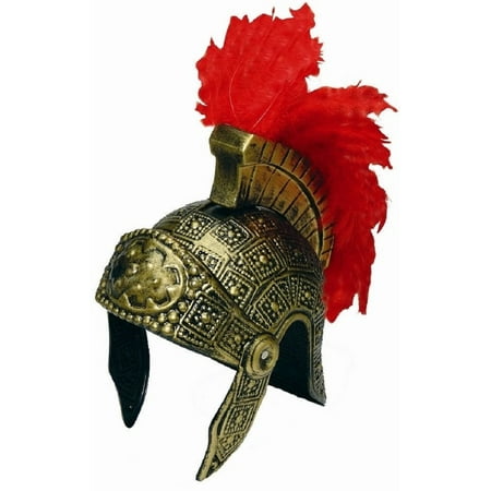 Roman Trojan Warrior Spartan Soldier Costume Helmet with Red Feathers