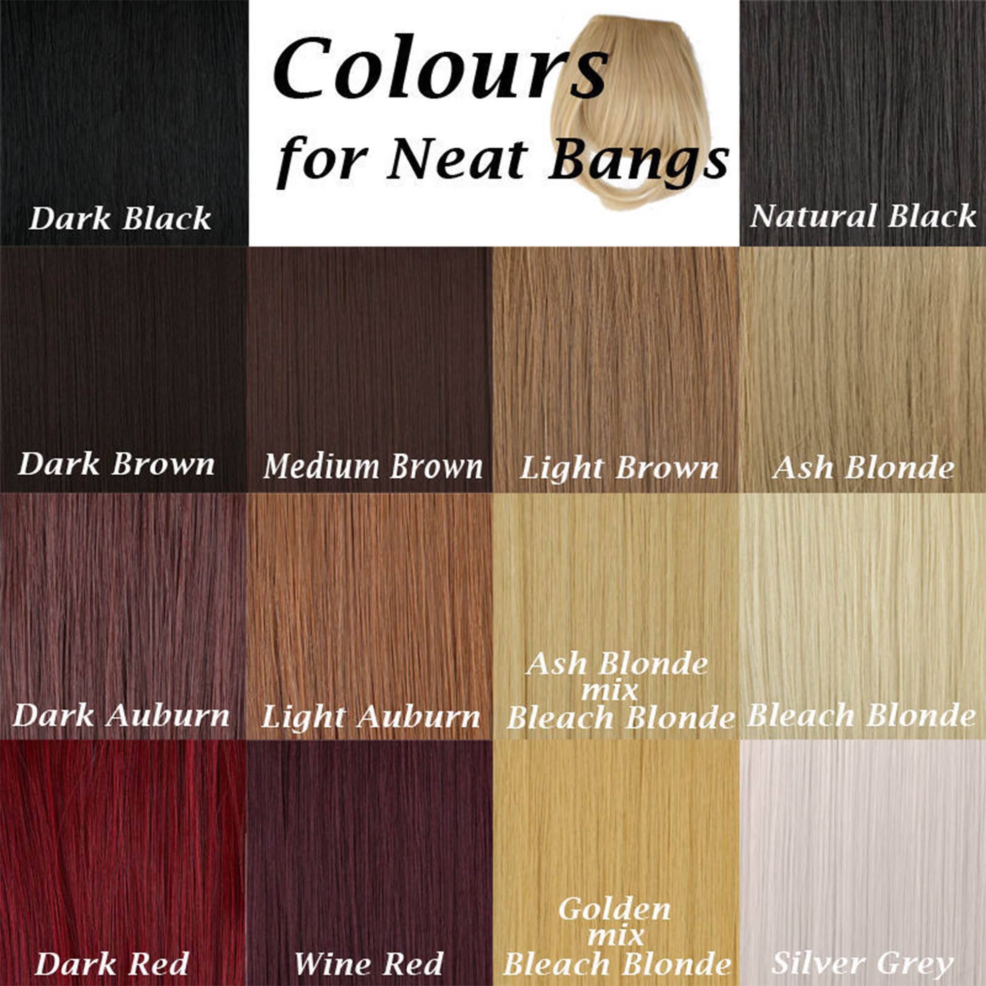 S Noilite 9 Bangs Clip In Hair Extensions Front Neat Bang Fringe