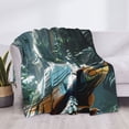 thumbnail image 3 of Naloa Turtle In Jungle Waterfall Flannel Fleece Throw Blanket for Bed Couch, Thick Blanket - All Seasons Suitable for Women, Men and Kids-50"x40", 3 of 6