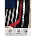 thumbnail image 6 of Sheer Curtains 108 Inches Long, Black American Flag Semi Sheer Curtains Light Filtering Window Treatment, Abstract Red Hockey Stripes Us Flag Privacy Voile Drapes for Living Room Bedroom 52x108 Inch, 6 of 7
