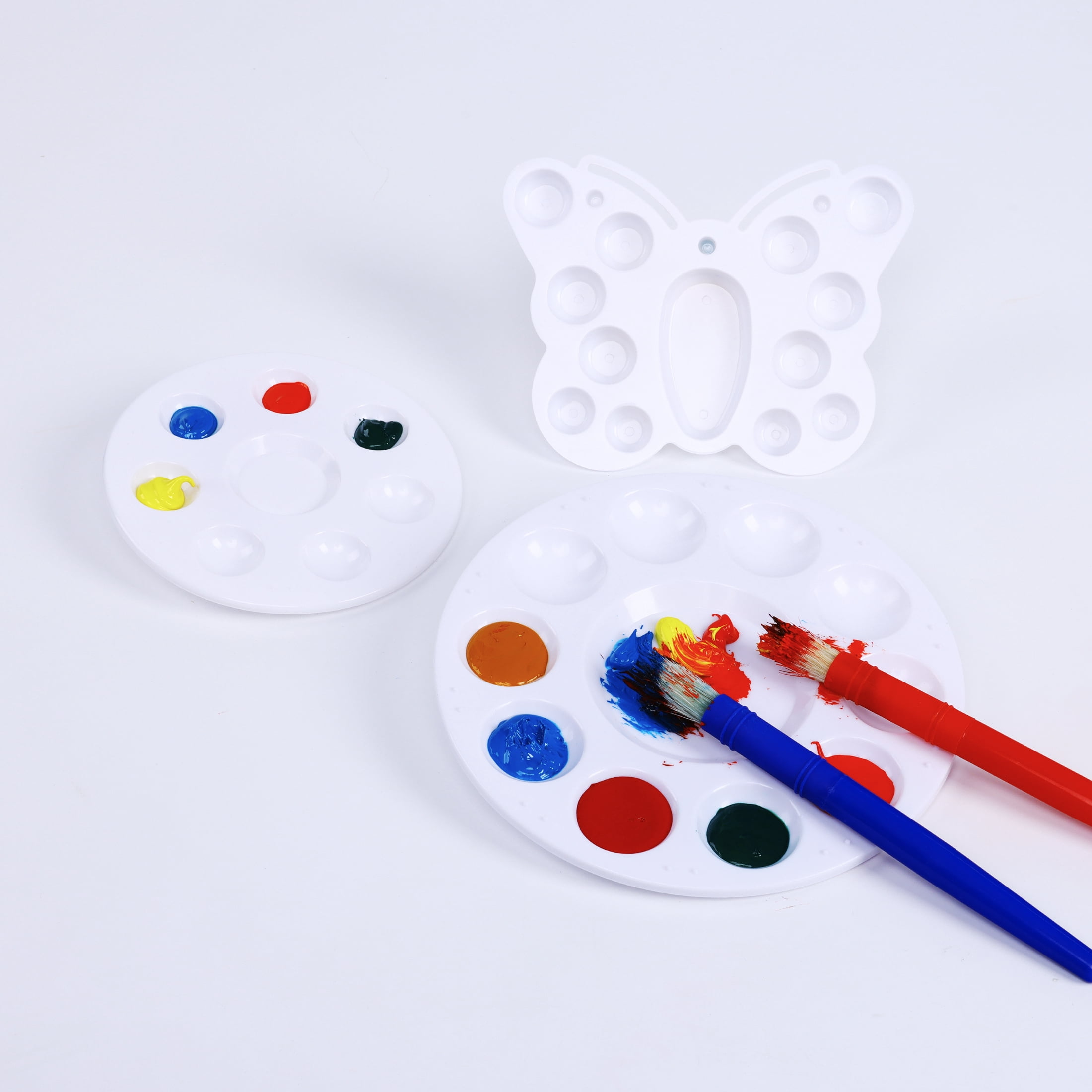 (2 pack) Hello Hobby Art Paint Palettes Plastic, 3pk