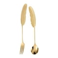 thumbnail image 1 of Bewildely 2x Sporks de titanio para la próxima aventura Borde de horquilla de metal duradero y elegante Mostrada Oro, 1 of 6