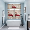 thumbnail image 5 of Valentine's Day Red Truck Curtain Tier and Valance Set 3 Piece, Rose Balloon on Newspaper 3-inch Rod Pocket Window Tier Curtains Valance for Kitchen Living Room, 5 of 9