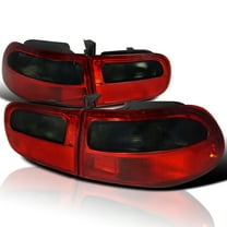Spec-D Tuning Red Smoke Lens Tail Lights Compatible with 1992-1995 Honda Civic 3-Door Hatchback, Left   Right Pair Assembly