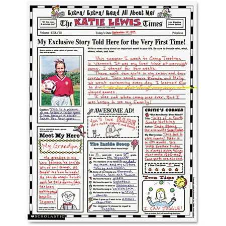 Scholastic Instant Personal Poster Sets, Extra Extra Read All About Me, 17" x 22", 30/Pack