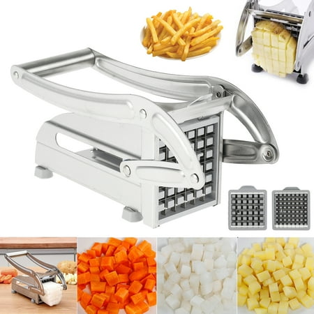 

Gpoty French Fry Cutter Multifunction Vegetable Fruit Chopper with 2 Stainless Steel Blades for French Fries Chips Maker Potato Slicer for Tomato Potato Cooking Gadget Tool