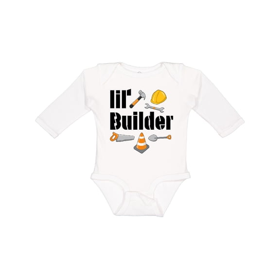 Inktastic Lil Builder Future Construction Worker Boys or Girls Long Sleeve Baby Bodysuit
