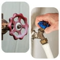 thumbnail image 5 of Uxcell Outside Faucet Handle Square Stem Hole 8x8mm, Cast Iron Faucet Round Wheel Handle with Screws Spacer, Red,2Pcs, 5 of 5